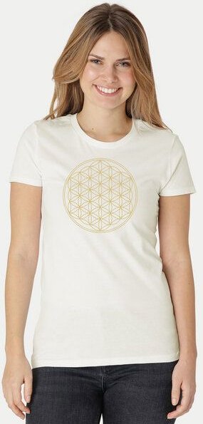 Peaces.bio - handbedruckte Biomode Bio-Damen-T-Shirt Die Blume des Lebens