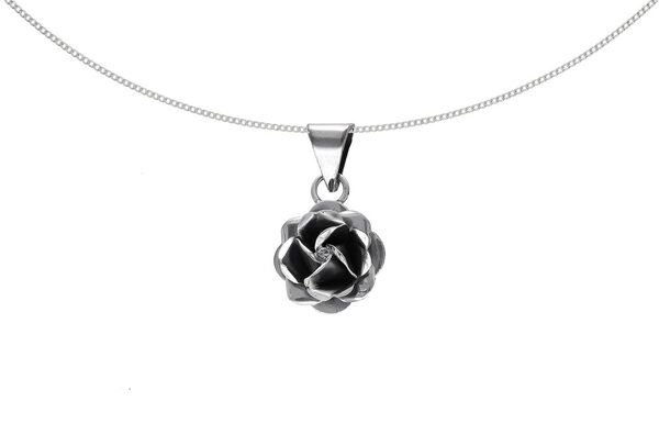 pakilia Silber Kette Rosenblüte Fair-Trade und handmade