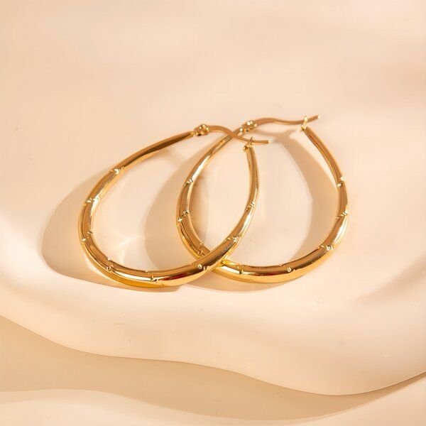 ROUND Ohrringe Creolen ca. 40mm x 50mm von Elektropulli