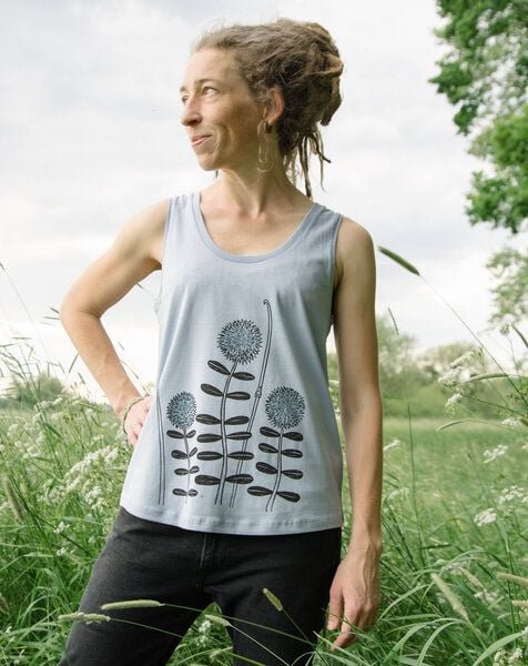 Cmig Damen Tank-Top Waldblumen in serene blue