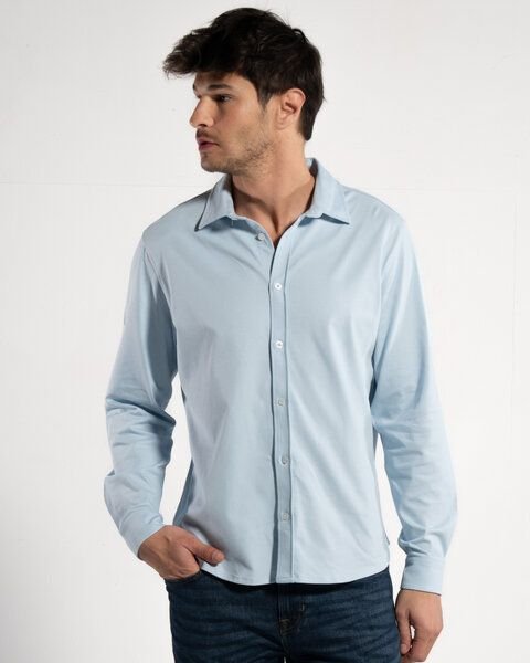 GORG Herren Piqué-Langarmhemd aus Bio-Baumwolle