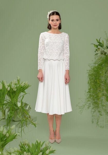Atelier SNOW Zweiteiliges Brautkleid Langarm Top Lily-Alyssien