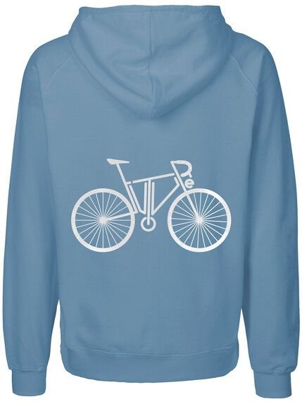 HANDGEDRUCKT "FutureBike" Männer Zip Hoody aus reiner Biobaumwolle (kbA)