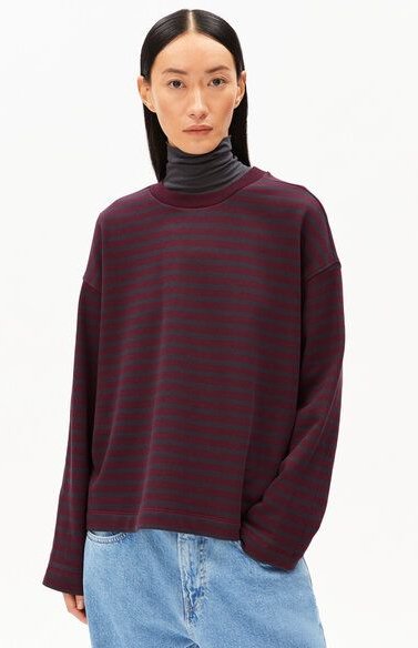 Thumbnail - ARMEDANGELS FRANKAA MAARLEN STRIPE Damen Sweatshirt aus Bio-Baumwolle