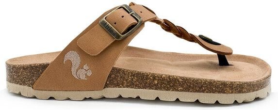Vegane thies ® Eco Thong Braid Sandale aus rec. PET mit Kork-Tieffussbett