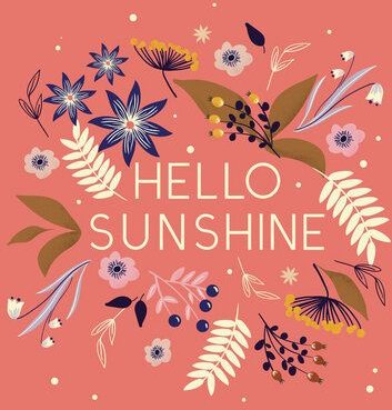 Photocircle Poster / Leinwandbild - Hello Sunshine flowers and type