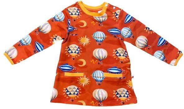 Curious Stories Kleid für Kinder aus Bio-Baumwolle – "Heißluftballons"