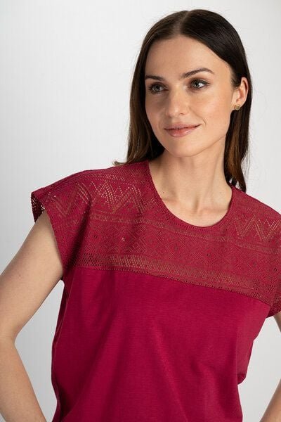 TRANQUILLO Shirt mit Spitzendetails (S25X45)