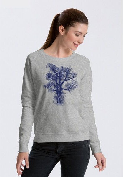 Peaces.bio - handbedruckte Biomode Bio Damen-Sweatshirt Chestnut