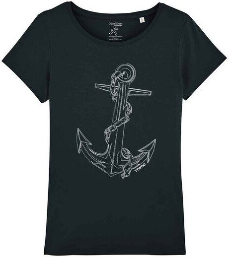 YTWOO Damen T-Shirt mit Anker. Bio Shirt mit Anchor.