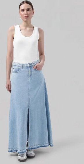 MUD Jeans Langer Jeansrock - Max Flow - aus einem Baumwolle/Leinen Mix