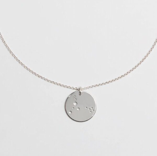 BELLYBIRD Jewellery Sternzeichen Kette, Anhänger 14mm, Silber/ Silber vergoldet