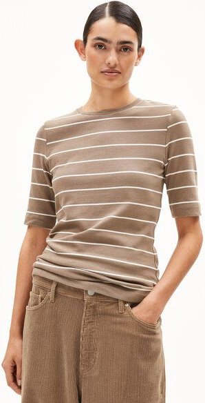 Thumbnail - ARMEDANGELS JAANISARA FINE STRIPE - Damen T-Shirt aus Bio-Baumwoll Mix