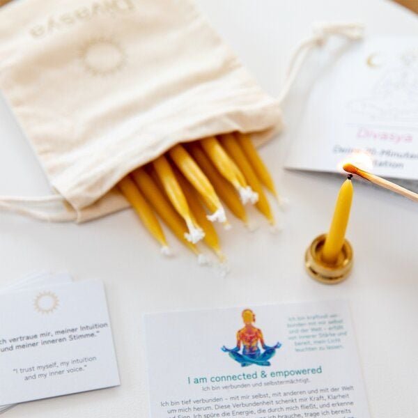 Divasya Geschenkset | 20-Minuten-Kerzen für Meditation & Achtsamkeit | I am connected & empowered