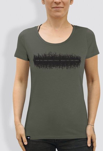 little kiwi Damen T-Shirt, "Kein Tag ohne einen Strich", Khaki