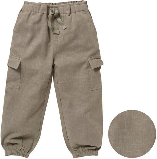 People Wear Organic Cargohose aus Musselin mit aufgesetzten Klappentaschen, khaki, aus Bio-Baumwolle
