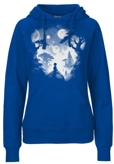 HANDGEDRUCKT "Inner Child" Frauen Hoody aus reiner Biobaumwolle (kbA)