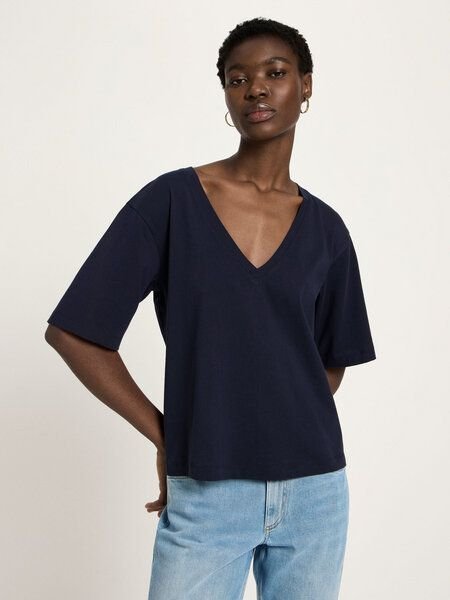 LANIUS Shirt mit V-Ausschnitt (GOTS)