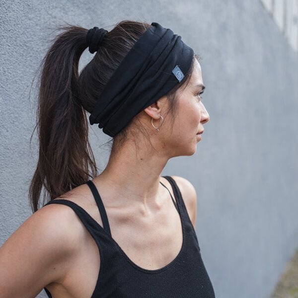 Liebe Deinen Planeten Bio breites Jersey Stirnband BASIC in vielen Farben aus elastischem Bio Baumwoll Jersey