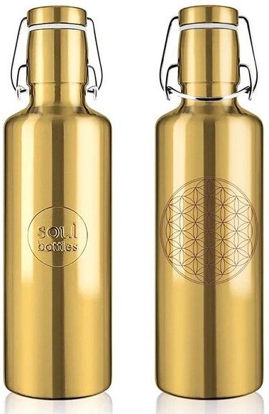 soulbottles soulbottle steel light – flower of life gold