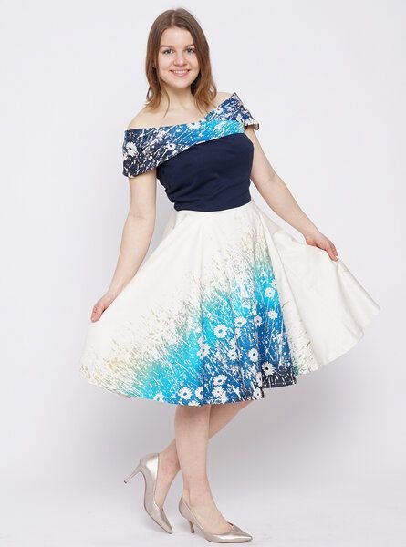 Peaces.bio - handbedruckte Biomode Tanzkleid Wiesengemälde