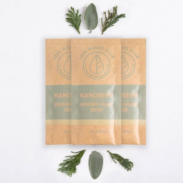 Less Waste Club Handseifen "Weisser Salbei/ Zeder" Pulver 3er Set