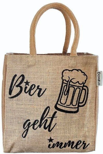 Thumbnail - Domelo Jute Einkaufstasche, Flaschenträger mit 6 Fächer. 100% Vegane Bierflaschenträge