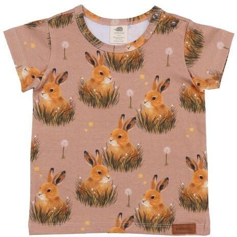 Bio-Baumwolle Rosa T-Shirt Pretty Bunnies - Nachhaltig & Allergikerfreundlich von Walkiddy – GOTS zertifiziert
