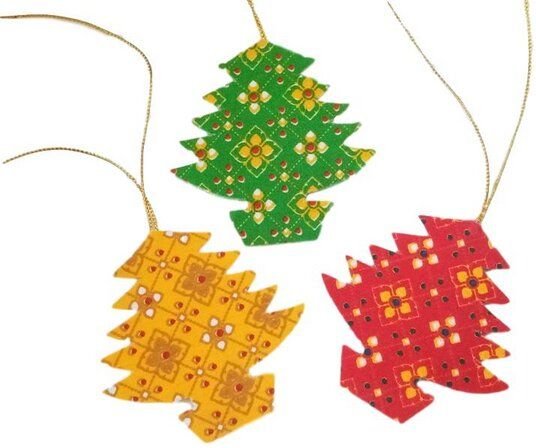 Schönes aus Indochina Weihnachten Anhänger Textil 6er-Set