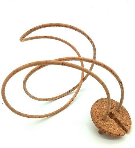 Kork-Deko Weinglashalter aus Kork zum Umhängen mit Korkband Beige | Weinfest Zubehör