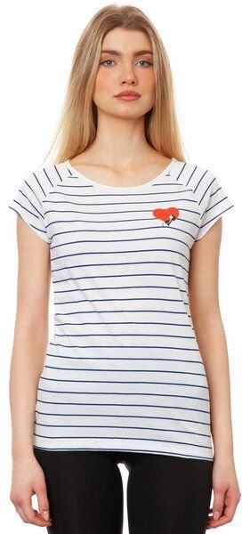 FellHerz Damen T-Shirt Valentine Girl striped blue white Bio Fair und Vegan