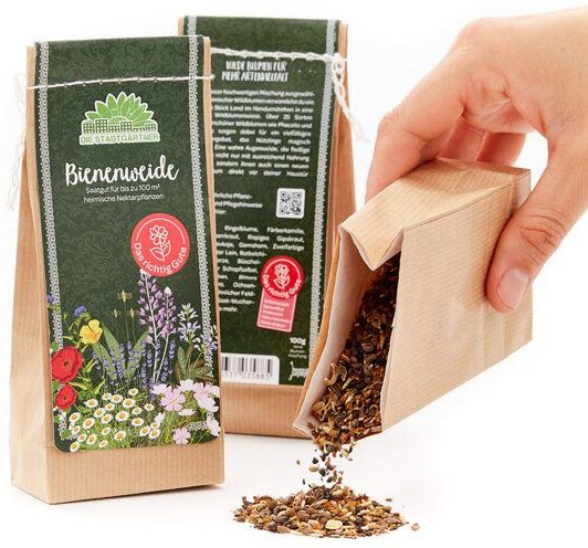 Die Stadtgärtner Saatgut Bienenweide I Über 25 Sorten Blumensaatgut I Reicht für 100 m²