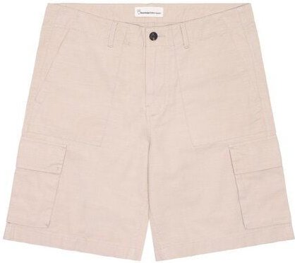 KnowledgeCotton Apparel Shorts Flint mit weitem Schnitt aus Slub-Garn Bio-Baumwolle