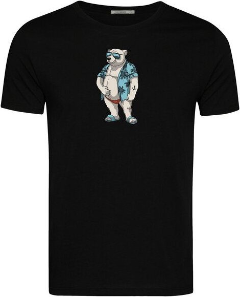 GREENBOMB Print T-Shirt Animal Beach Bear Guide