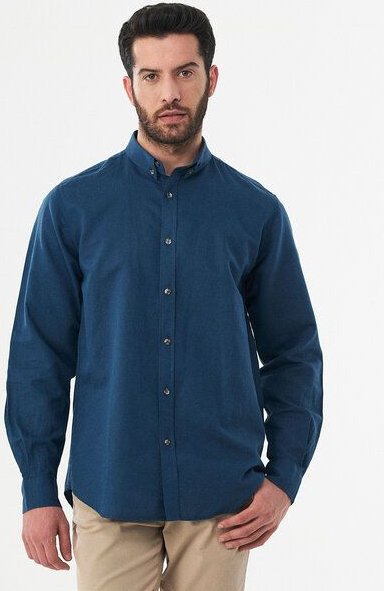 ORGANICATION Langarm-Hemd aus Leinen und Bio-Baumwolle