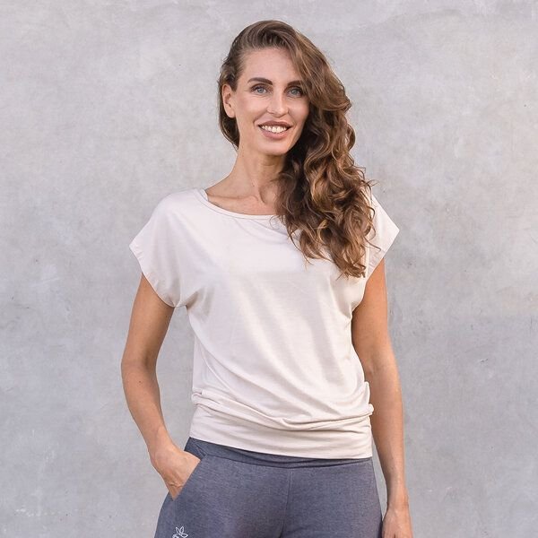 Jaya SMILLA Tencel - Damen - lockeres Shirt für Yoga und Freizeit aus Tencel-Baumwoll-Mix
