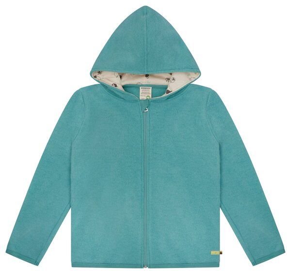 loud + proud Kinder Wollfleece-Jacke mit Kapuze, GOTS-zertifiziert