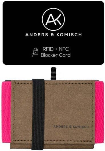ANDERS & KOMISCH MINI DELUXE Wallet mit RFID Schutz Karte - Minimalistisches Portemonnaie Braun