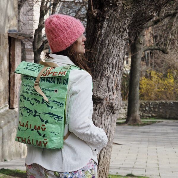 REFISHED fair fashion Rucksack 'BACKPACK' - upcycelte Fischfuttersäcke