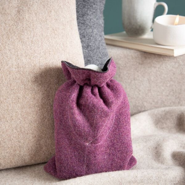 nahtur-design Ökowärmflasche mit Bezug aus 100% Schurwolle