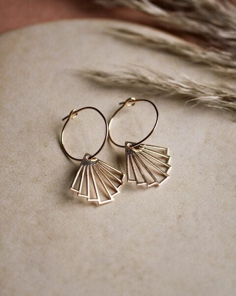 lille mus Creolen 'Fächer' 925 Silber / vergoldet