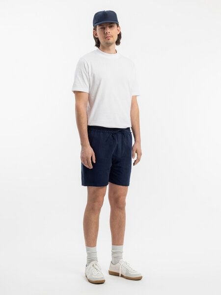 Thumbnail - Rotholz Kurze Hose - Everyday Short Midnight Stripe - aus einem Bio-Baumwoll/Leinen Mix