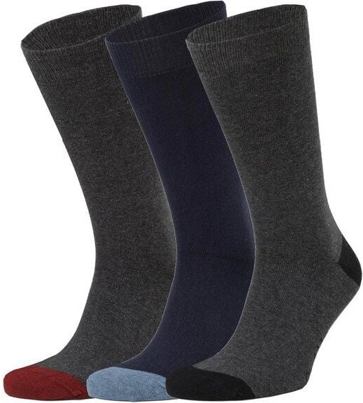 Thumbnail - Opi & Max 3er Set Contrast Heel and Toe Office Sock