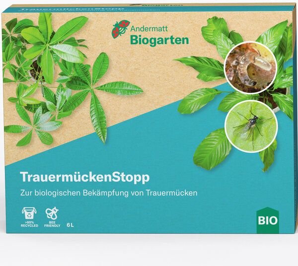 Andermatt Biogarten TrauermückenStopp – Nematoden zur Anwendung gegen Trauermückenlarven in Topf- und Zimmerpflanzen
