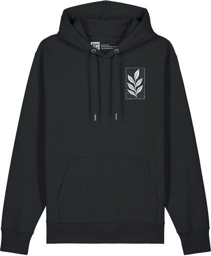 ilovemixtapes Unisex Hoodie „Der Zweig“ – Bio-Baumwolle, Fair Wear, Schwarz & Heritage Brown