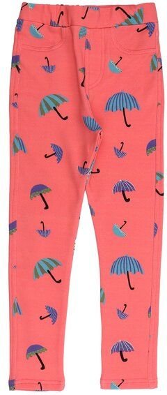Cotokids Kinder Sweatleggings GOTS zertifiziert, Bio-Baumwolle, korallrot, „Flying Umbrella“, weich & elastisch – Walkid...