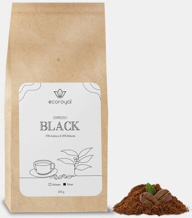 Ecoroyal Espressobohnen gemahlene Kaffeebohnen (Black)