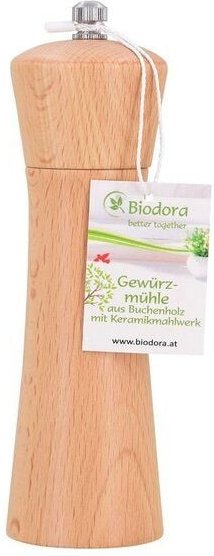 Biodora Pfeffer und Gewürzmühle aus Buchenholz