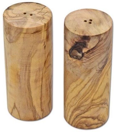 Olivenholz erleben 2er Set Salz- und Pfefferstreuer TURM aus Olivenholz