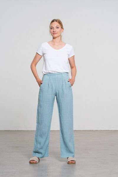 Feuervogl fv-Fre:ya | High Waist | Straight Relaxed | Side Zip | Linen